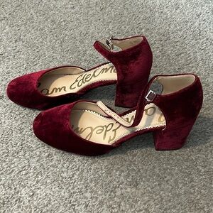 Red Velvet Maryjane Pumps